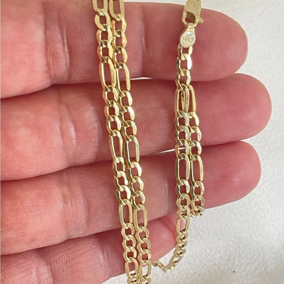 Solid 14k Gold Figaro Necklace - Picture 6 of 8